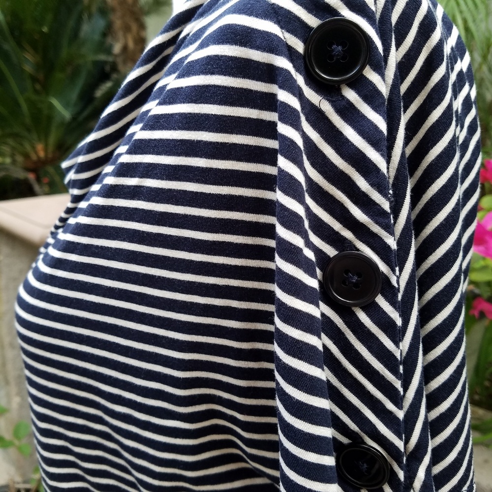 💓SOLD💓Talbots Nautical Button Sleeve Cowl Top - Picture 4 of 16